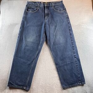 Southpole Mens Baggy Wide Leg Denim Jeans Medium Wash Size 40 Vintage 90s Y2K